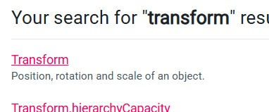 Top result after search for Transform API